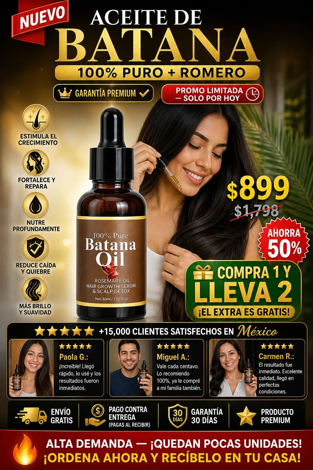 Aceite de Batana Puro - Repara y Fortalece tu Cabello - Imagen 1