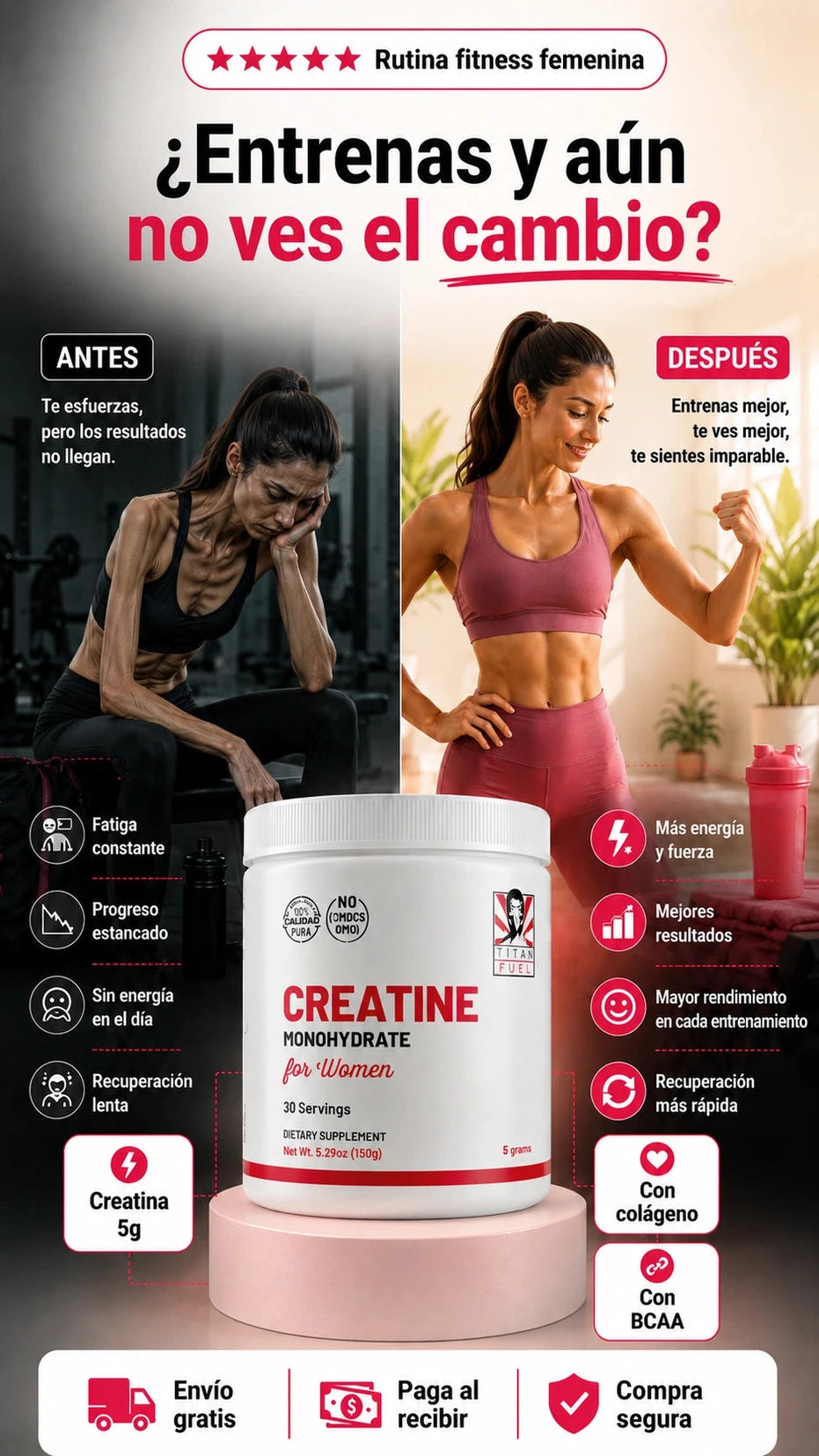 Creatina para Mujer - Energía y Rendimiento Óptimo - Imagen 1